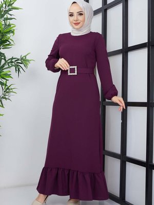 Mor Dilay Atlas Elbise