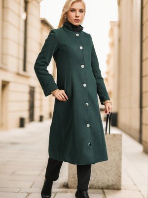 Zümrüt Yeşili Hermes Kaşe Kaban Zümrüt Yeşili Hermes Kaşe Kaban