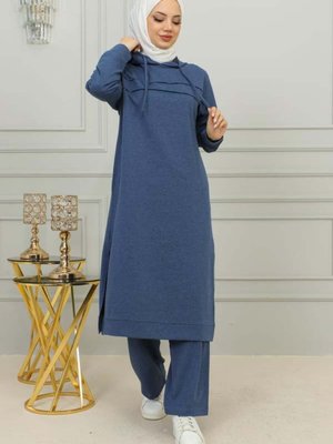 Tunikli Spor Takım İndigo Uzun Özel Tunik