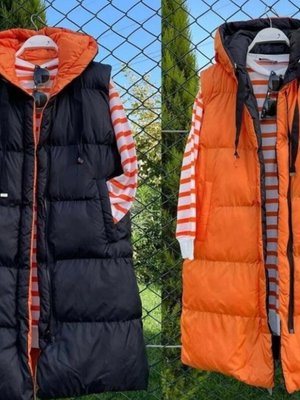 Siyah Oranj Çift Taraflı Şişme Yelek