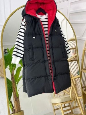 Siyah Kırmızı Çift Taraflı Şişme Yelek