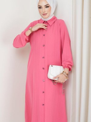 Yazlık Uzun Pamuklu Tunik Fuşya Yazlık Uzun Pamuklu Tunik Fuşya