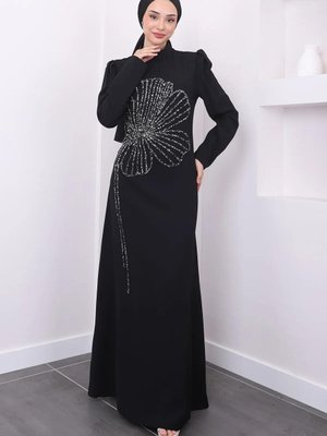 Nursema Taşlı Krep Abiye Elbise Nursema Taşlı Krep Abiye Elbise