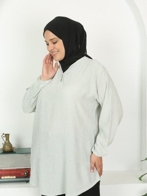 Viskon Vual Dokuma Cizgili Yumsak Pamuklu Kumas Tunik