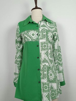 Baskılı Gömlek Zümrüt Baskılı Gömlek Zümrüt