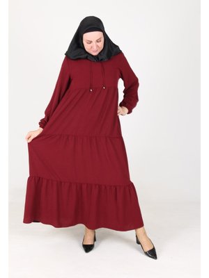 İnci Ayrobin Farbalı Kolları Lastikli Elbise Beden