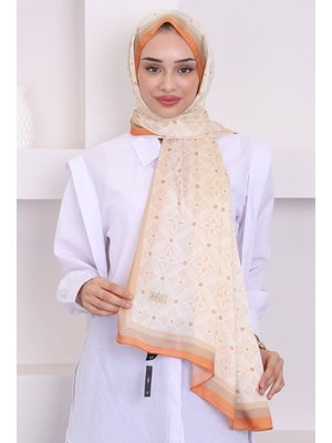 Bej/kiremit Akel Desenli Alfa Silk Şal Bej/kiremit Akel Desenli Alfa Silk Şal
