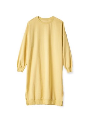 Örme Kumaş Uzun Sweatshirt Sarı