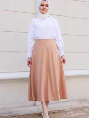 Sütlü Kahve Kiloş Uzun Etek Sütlü Kahve Kiloş Uzun Etek