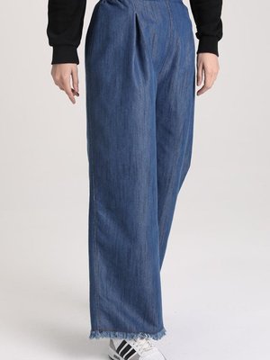 Lacivert Bol Paça Saçaklı Pantolon Lacivert Bol Paça Saçaklı Pantolon