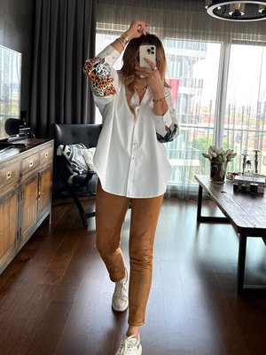 Taba Güderi Beli Lastikli Pantolon