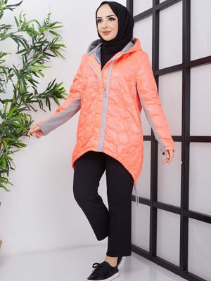 Fuşya Garnili Çift Fermuarlı Jessica Mont Fuşya Garnili Çift Fermuarlı Jessica Mont