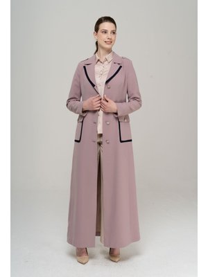 Pudra Erkek Yaka Torba Cepli Apolet Ve Garni Detaylı Astarlı Pardesü