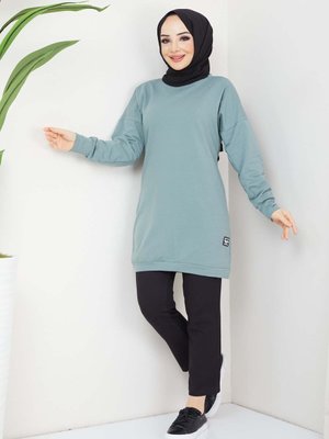 Mint Yeşil Aksesuarlı Tunik