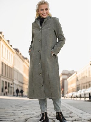 Gri Hermes Kaşe Düğmeli Kaban Gri Hermes Kaşe Düğmeli Kaban