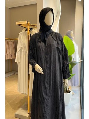 Desenli Krep Tasarım Ferace Kap