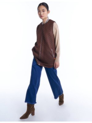 Ribanalı Fermuar Kapamalı Yelek Koyu Kahve Ribanalı Fermuar Kapamalı Yelek Koyu Kahve