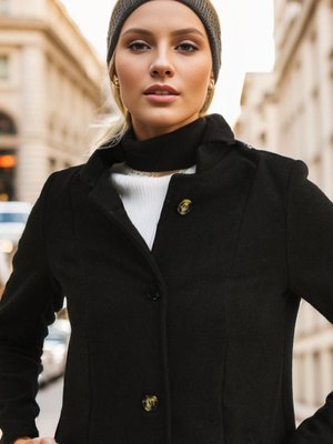 Füme Hermes Kaşe Düğmeli Kaban Füme Hermes Kaşe Düğmeli Kaban