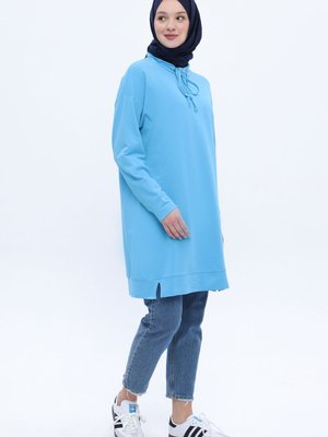 Turkuaz Rahat Kalıp Sweat Tunik