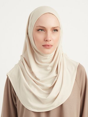 Bej Pratik Pileli Hazır Türban Bej Pratik Pileli Hazır Türban