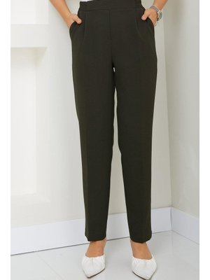 Haki Beli Lastikli Kumaş Pantolon Haki Beli Lastikli Kumaş Pantolon