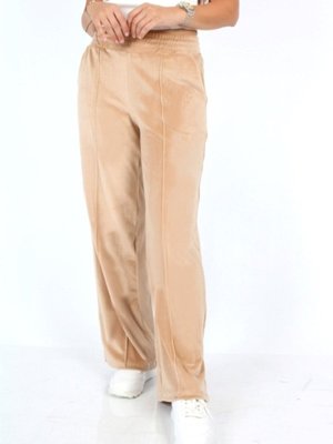 Bej Kadife Önü Çima Deteylı Pantolun