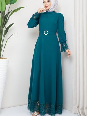 Yeşil Çitlembik Abiye Elbise