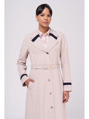 Bej Erkek Yaka Punto Ve Kemer Detaylı Astarlı Pardesü Bej Erkek Yaka Punto Ve Kemer Detaylı Astarlı Pardesü