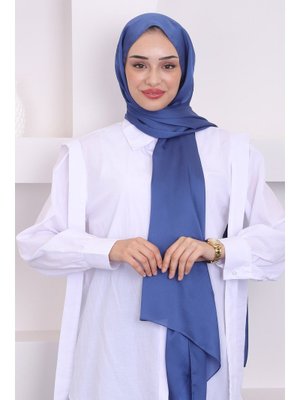 Lacivert Akel Düz Alfa Silk Şal Lacivert Akel Düz Alfa Silk Şal