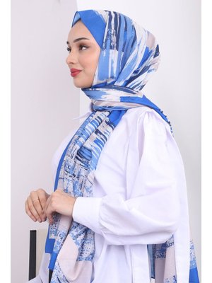 Bej Saks Akel Desenli Pamuk Şal Bej Saks Akel Desenli Pamuk Şal