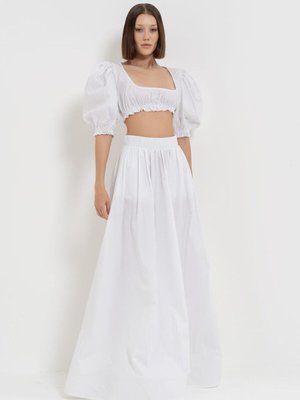 Offwhite Off White Beli Lastikli Cepli Poplin Uzun Etek Offwhite Off White Beli Lastikli Cepli Poplin Uzun Etek