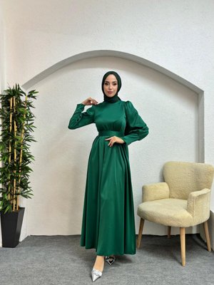 Zümrüt Yeşili Hüma Abiye Elbise