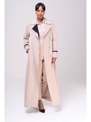 Bej Garnili Apolet Ve Çift Yaka Detaylı Astarlı Pardesü Bej Garnili Apolet Ve Çift Yaka Detaylı Astarlı Pardesü
