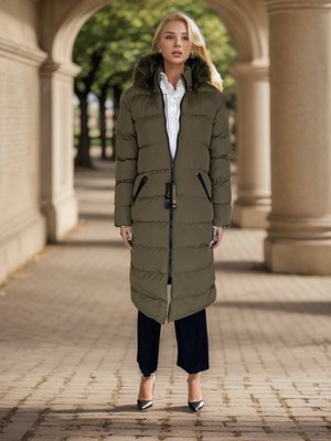 Haki Kapuşonlu Şişme Mont Haki Kapuşonlu Şişme Mont