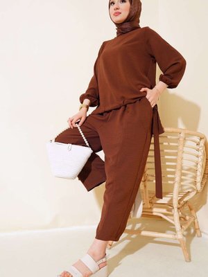Kahverengi Şalvar Takım Kahverengi Şalvar Takım
