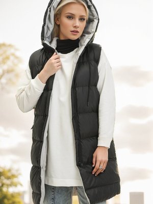 Siyah Gri Çift Renkli Şişme Yelek Siyah Gri Çift Renkli Şişme Yelek