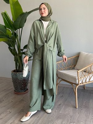 Vema Yırtmaçlı Salaş Mint İkili Takım