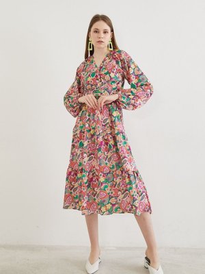 Kuşaklı Elbise Pembe Kuşaklı Elbise Pembe