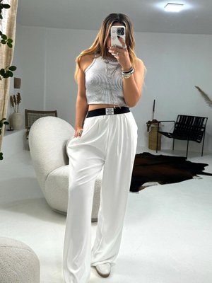 Ekru Boxer Model Dökümlü Pantolon Ekru Boxer Model Dökümlü Pantolon