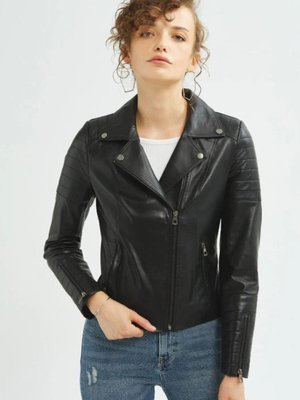 Siyah Victoria Hakiki Deri Mont