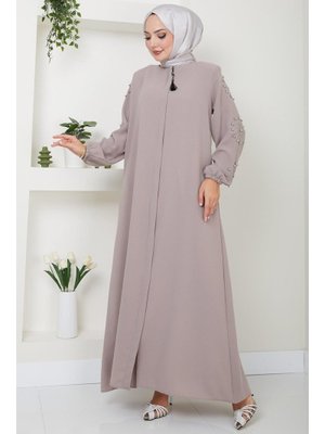 Bej Kolu Taşlı Ve İncili Ferace Bej Kolu Taşlı Ve İncili Ferace