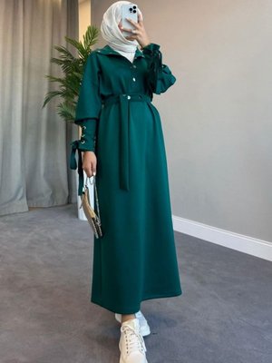 Arya Scuba Elbise Zümrüt