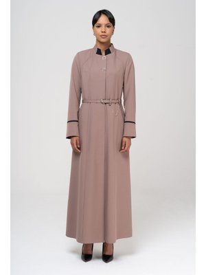 Vizon Garni Ve Punto Detaylı Kemeri Zincirli Astarlı Pardesü