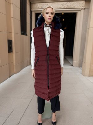 Bordo Kapuşonlu Şişme Yelek