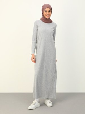 Gri Basic Kaşkorse Elbise Gri Basic Kaşkorse Elbise