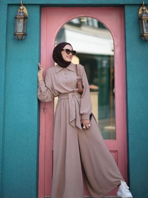 Tulum Kuşaklı, Göğsü Düğmeli Vizon Model