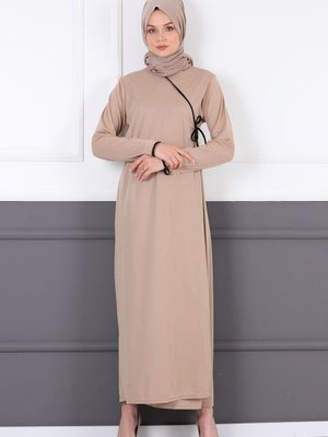 Yandan Bağlamalı Namaz Elbisesi Vizon Yandan Bağlamalı Namaz Elbisesi Vizon