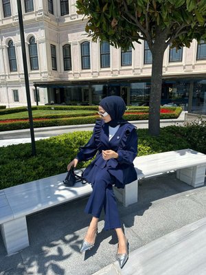 Roza İkili Takım Lacivert