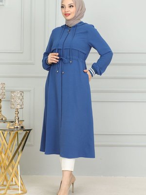 Kadın Kapişonlu Kol Ribanalı Aerobin Tesettür Kap