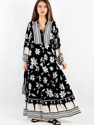 Prive Fulya Viskon Maksi Boy Siyah Uzun Yazlık Elbise